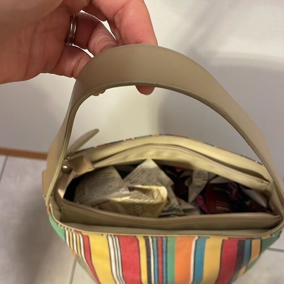 Lancel colorful striped woman’s bucket bag - Picture 10 of 14